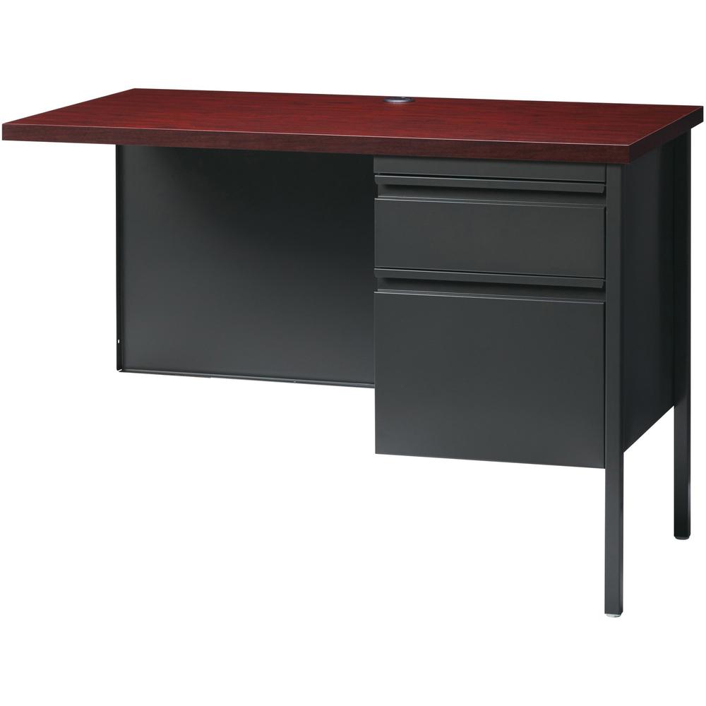 Lorell Fortress Series Right-Pedestal Return - Rectangle Top - 42" Table Top Width x 24" Table Top Depth x 1.12" Table Top Thickness - 29.50" Height - Office, File - Assembly Required - Laminated, Mah. Picture 4