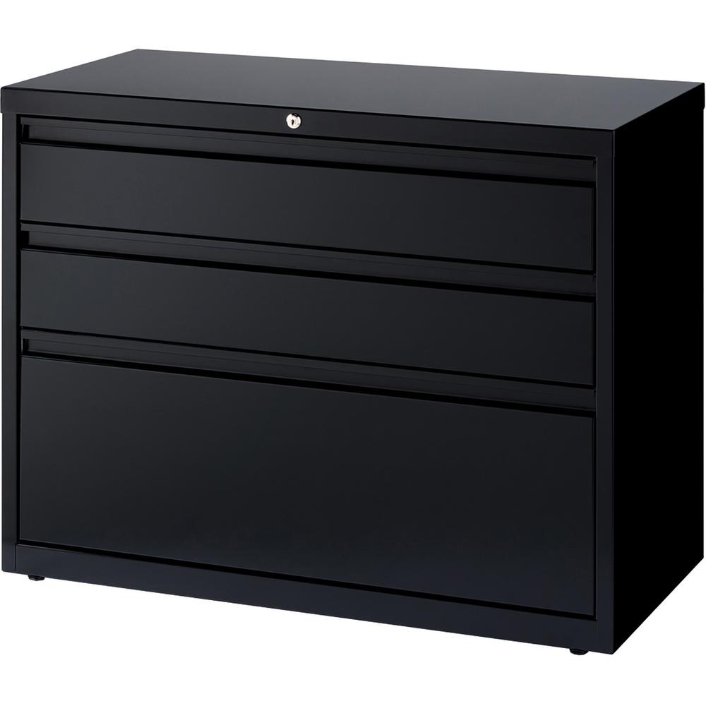 Lorell 36" Box/Box/File Lateral File Cabinet - 36" Width x 18.6" Depth x 28" Height - 3 x Drawer(s) for Box, File - A4, Legal, Letter - Lateral - Hanging Rail, Locking Drawer, Ball-bearing Suspension,. Picture 5