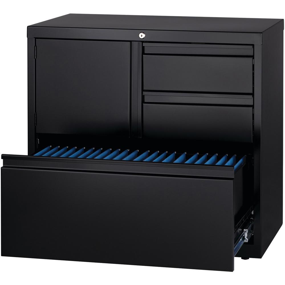 Lorell 30" Personal Storage Center Lateral File - 30" Width x 18.6" Depth x 28" Height - 3 x Drawer(s) for File, Box - A4, Letter, Legal - Hanging Rail, Glide Suspension, Grommet, Cable Management, In. Picture 5