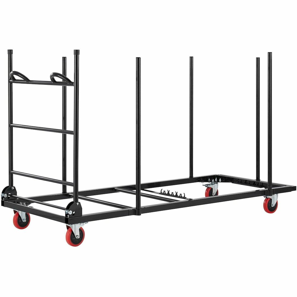Lorell Blow-Mold Rectangular Table Trolley Cart - Steel - 30.25" Width x 75.88" Depth x 45.25" Height - Charcoal - For 20 Devices - 1 Each. Picture 5