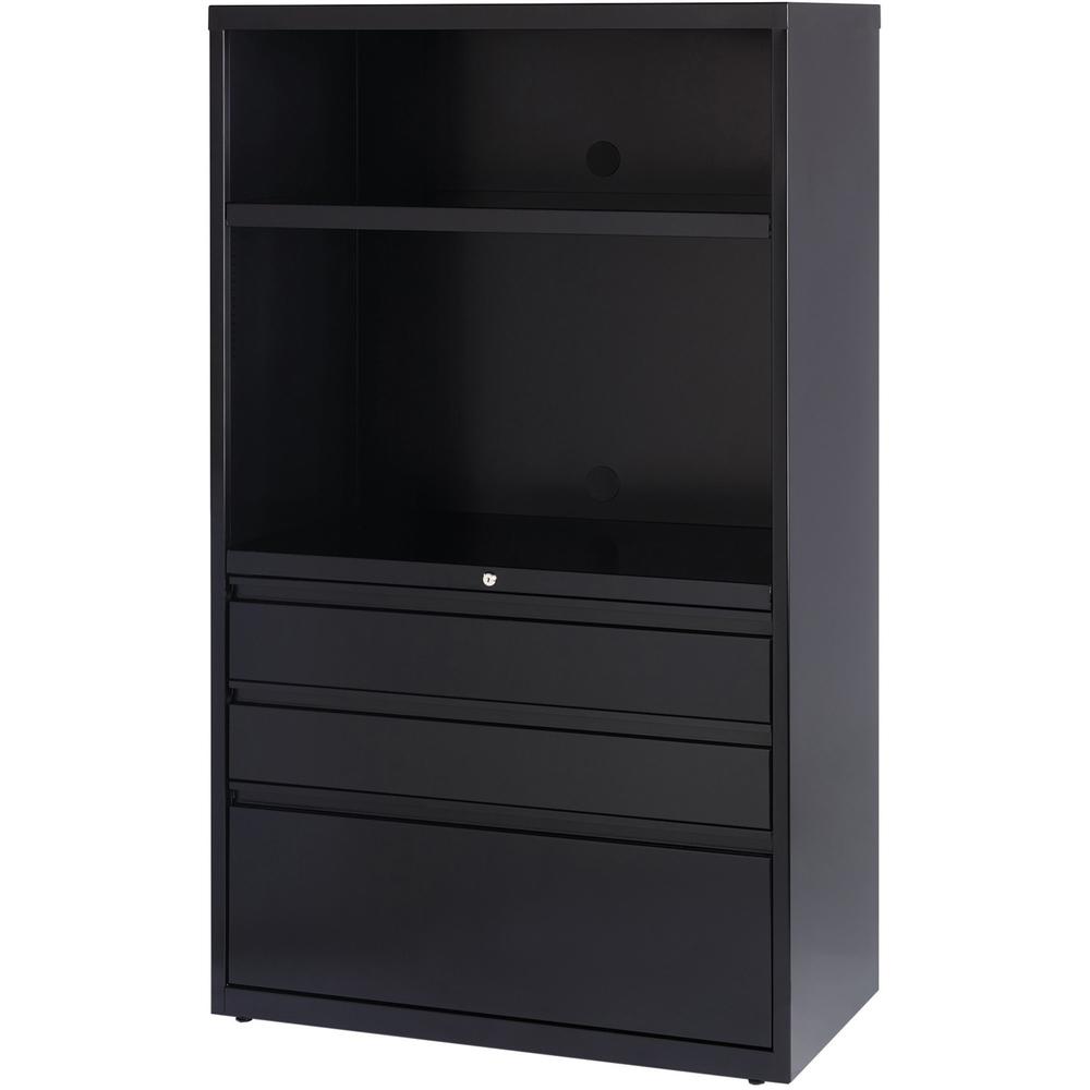Lorell File/File Lateral File Combo Unit - 36" Width x 18.6" Depth x 60" Height - 2 x Shelf(ves) - 3 x Drawer(s) for Box, File - Legal, Letter, A4 - Lateral - Cable Management, Leveling Glide, Adjusta. Picture 2