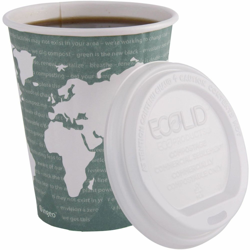 Eco-Products 12 oz World Art Insulated Hot Beverage Cups - 12 fl oz - Green - Hot Drink - No - 600 / Carton. Picture 9