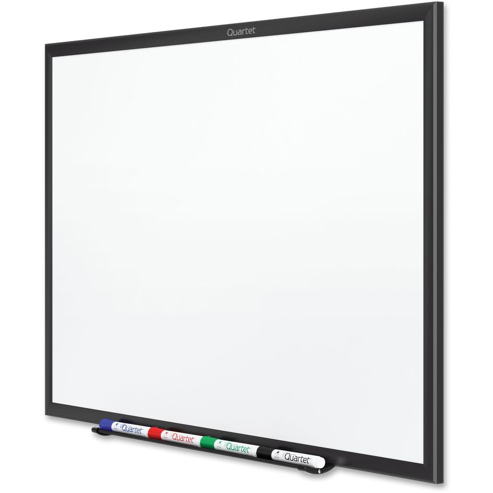 Quartet Classic Total Erase Whiteboard - 72" (6 ft) Width x 48" (4 ft) Height - White Melamine Surface - Black Aluminum Frame - Horizontal/Vertical - 1 Each - TAA Compliant. Picture 11