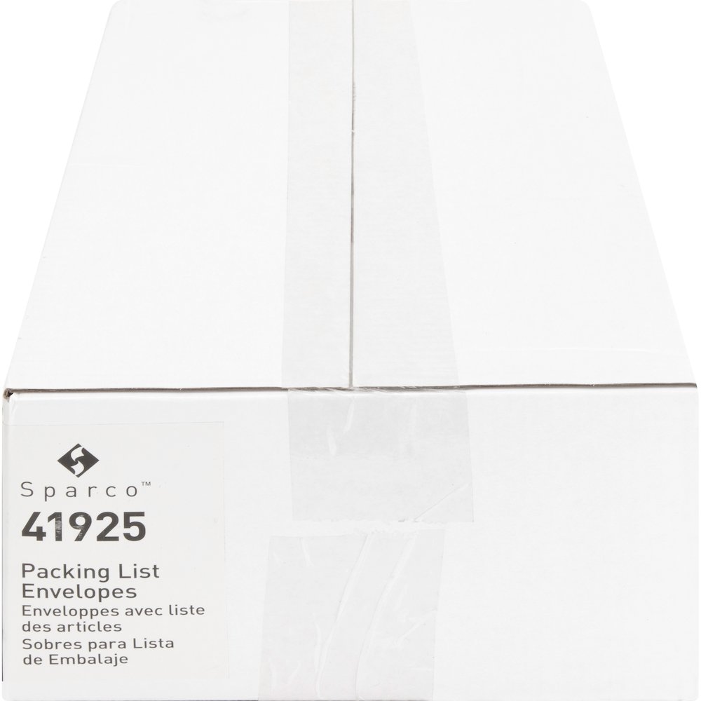 Sparco Pre-labeled Packing Slip Envelope - Packing List - 7" Width x 5 1/2" Length - 70 g/m² - Self-adhesive Seal - White - Paper, Low Density Polyethylene (LDPE) - 1000 / Box. Picture 8