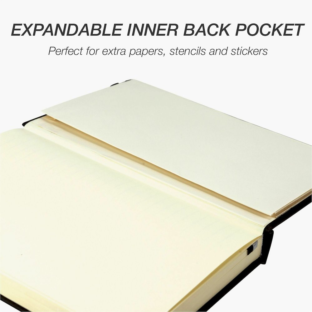 Samsill Classic Hardbound Journal - 120 Sheets - 240 Pages - Front Ruling Surface - Ruled Front Ruling - 90 g/m² Grammage - 8.25" Height x 5.3" Width - Off White Paper - Black PU Leather Cover - . Picture 10