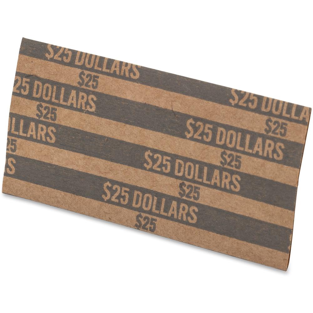 PAP-R Flat Coin Wrappers - Total $25 in 25 Coins of $1 Denomination - Heavy Duty - Paper - Dark Gray - 1000 / Box. Picture 9