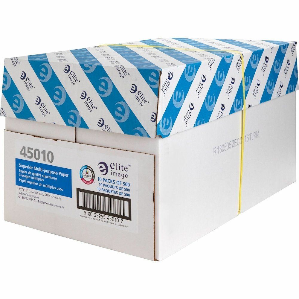 Elite Image Superior Multipurpose Paper - White - 98 Brightness - Letter - 8 1/2" x 11" - 20 lb Basis Weight - Sustainable Forestry Initiative (SFI) - Bright White - 500/Pack - 40 / Pallet. Picture 6