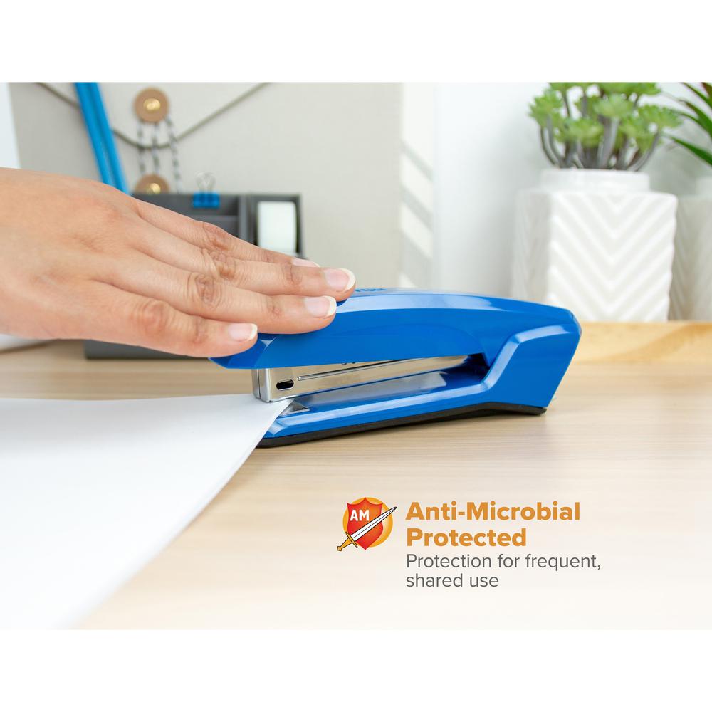Bostitch Ascend Stapler - 20 Sheets Capacity - 210 Staple Capacity - Full Strip - 1/4" Staple Size - 1 Each - Blue. Picture 3