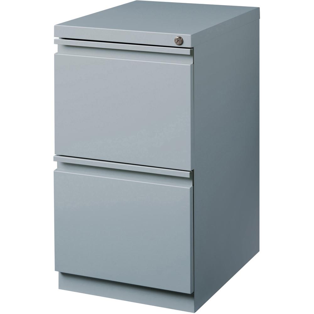 Lorell 20" File/File Mobile File Cabinet with Full-Width Pull - 15" Width x 19.9" Depth x 27.7" Height - 2 x Drawer(s) for File - Letter - Vertical - Ball-bearing Suspension, Drawer Extension, Durable. Picture 5