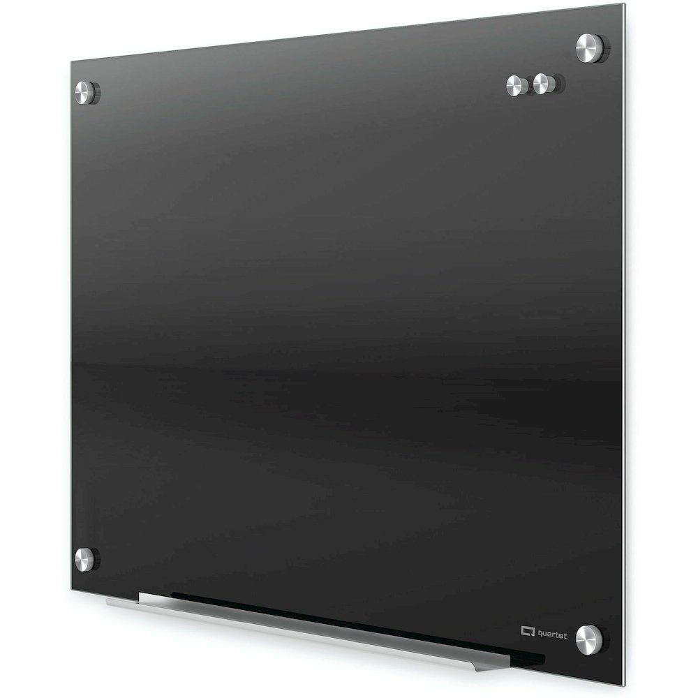Quartet Infinity&trade; Glass Magnetic Dry-Erase Board - 96" (8 ft) Width x 48" (4 ft) Height - Black Tempered Glass Surface - Black Frame - Horizontal/Vertical - Magnetic - 1 / Each. Picture 7