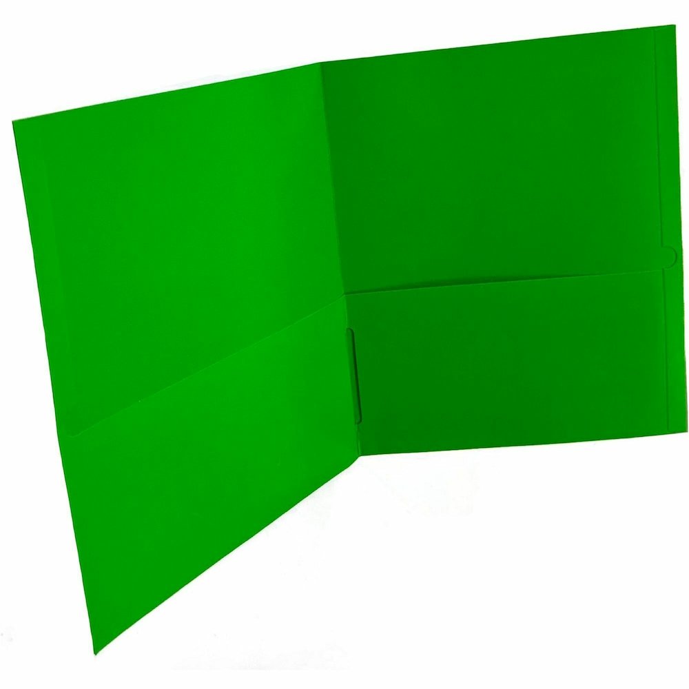 Sparco Letter Pocket Folder - 8 1/2" x 11" - 2 Internal Pocket - Apple Green - 1 Box. Picture 5