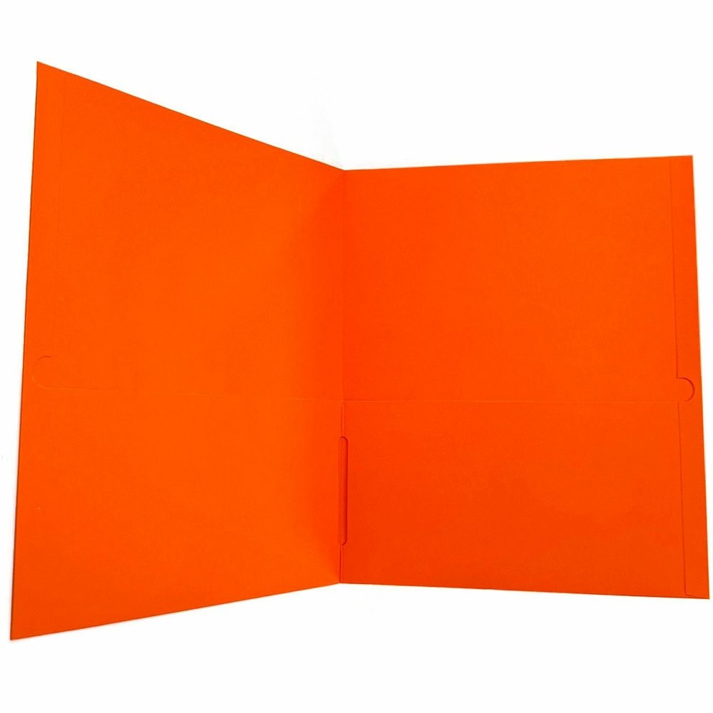 Sparco Letter Pocket Folder - 8 1/2" x 11" - 2 Internal Pocket - Orange - 1 Box. Picture 5