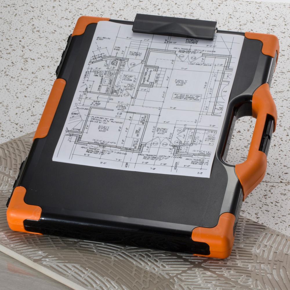 Officemate Carry-All Clipboard Storage Box - Storage for Tablet, Notebook - 8 1/2" , 8 1/2" x 11" , 14" - Black, Orange - 1 Each. Picture 5