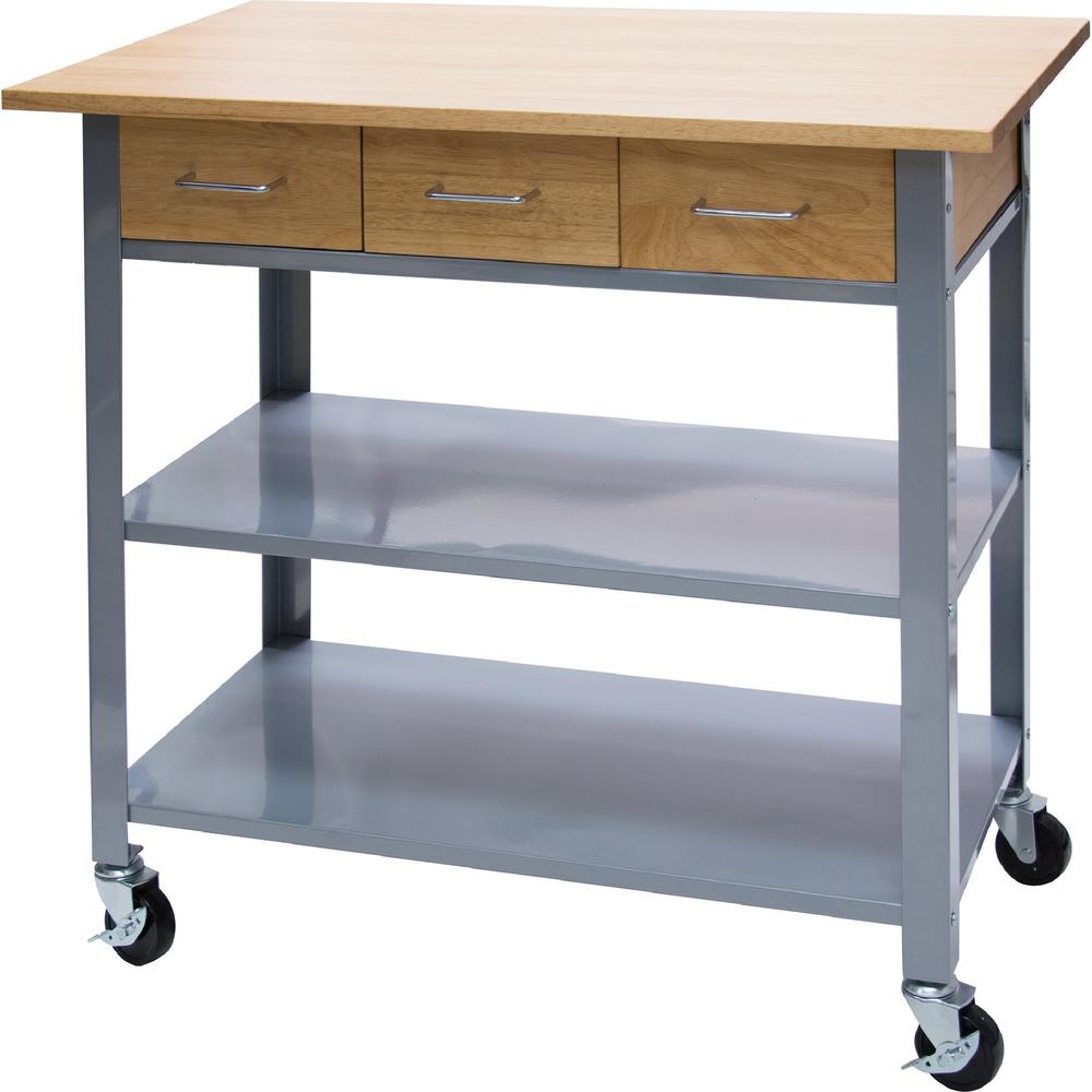 Vertiflex Countertop Serving Cart - Solid Wood - x 34.3" Width x 19" Depth x 35.5" Height - Steel Frame - Assorted - 1 Each. Picture 3