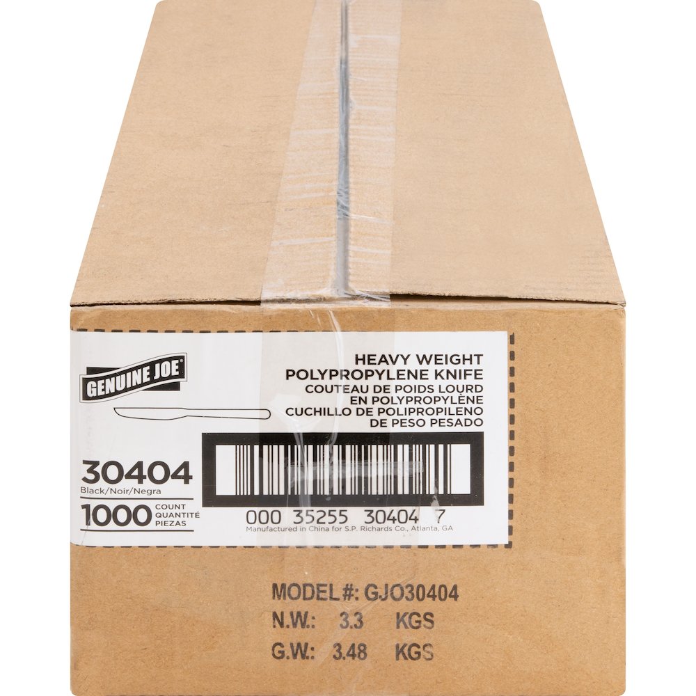 Genuine Joe Heavyweight Knife - 1 Piece(s) - 1000/Carton - Knife - 1 x Knife - Disposable - Textured - Black. Picture 3