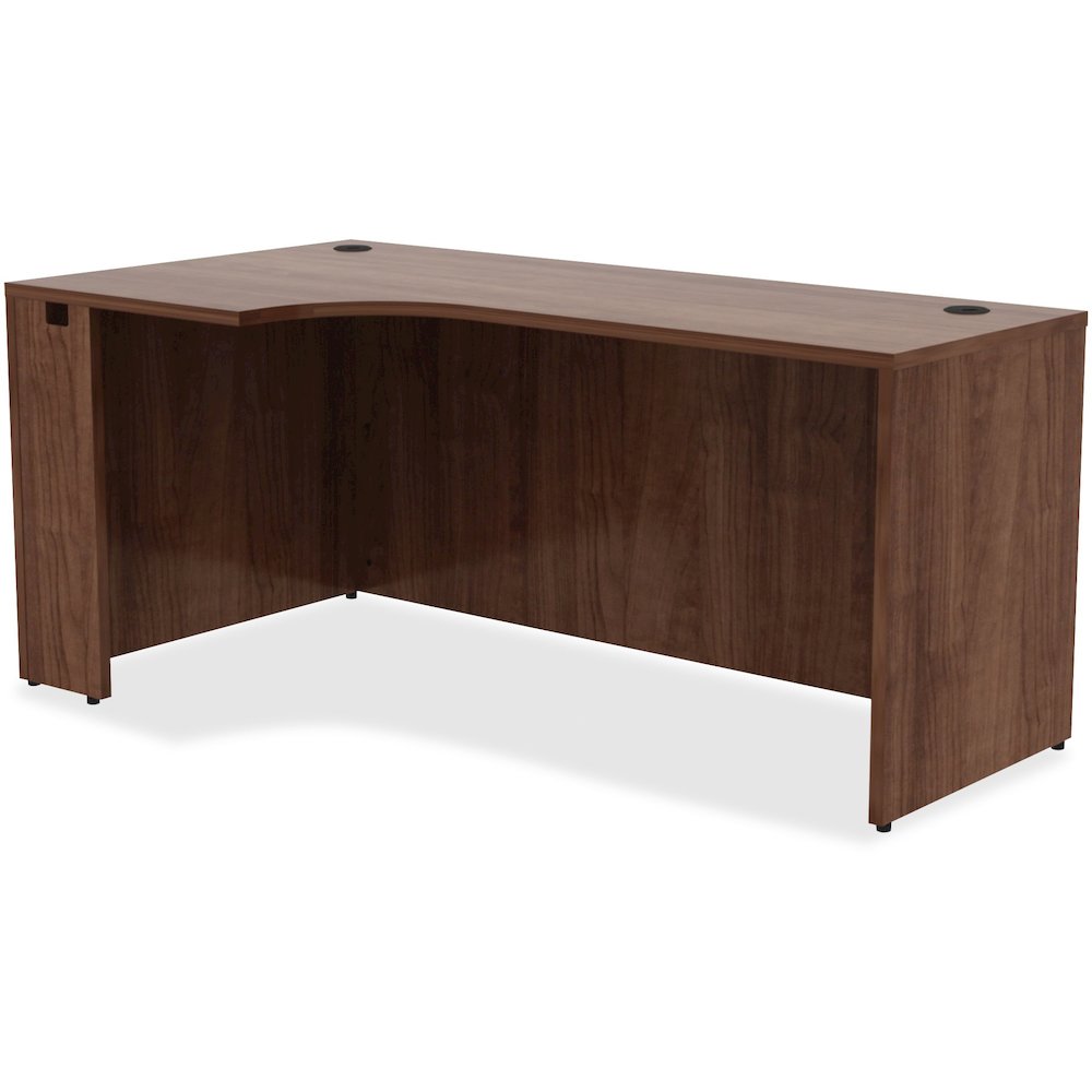Lorell Essentials Series Left Corner Credenza - 66" x 36"29.5" , 0.1" Edge - Material: Metal - Finish: Walnut Laminate. Picture 4