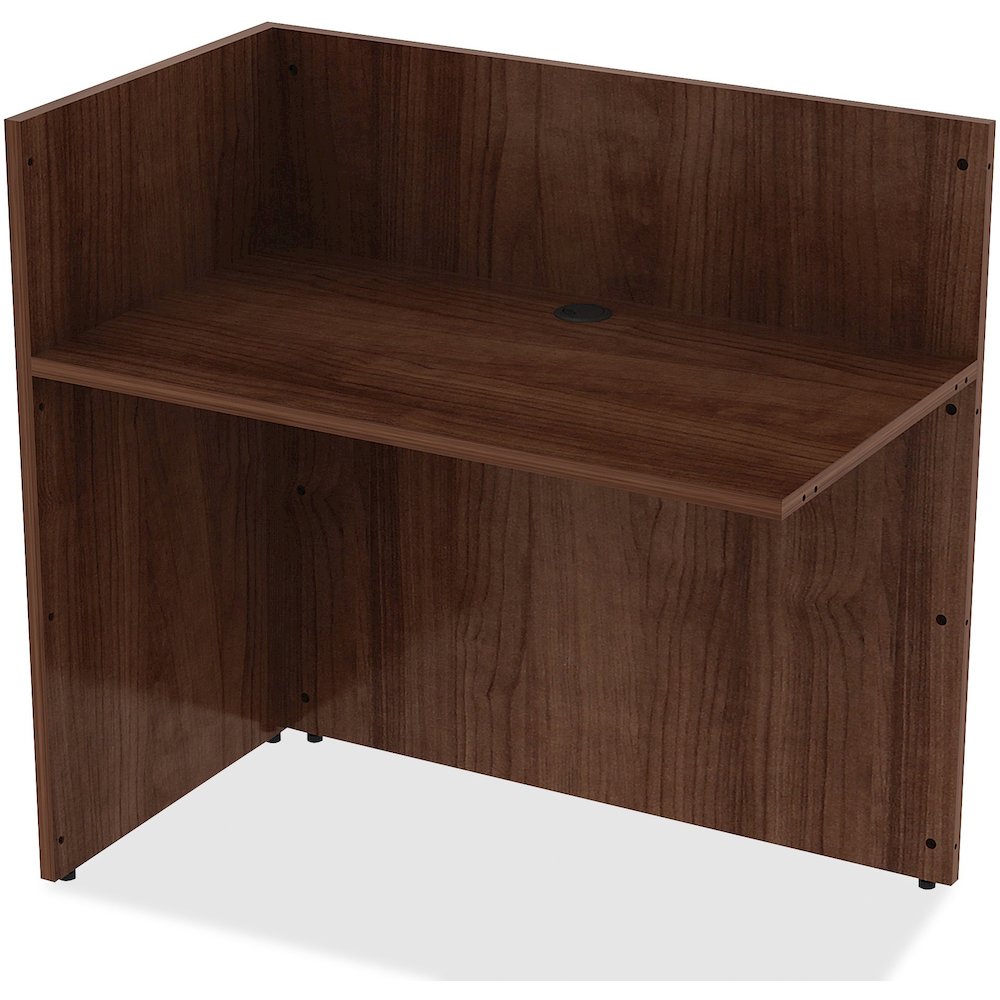 Lorell Essentials Series Reception Return - 41.5" Height x 42" Width x 24" Depth - Finish: Walnut Laminate - 1 Each. Picture 5