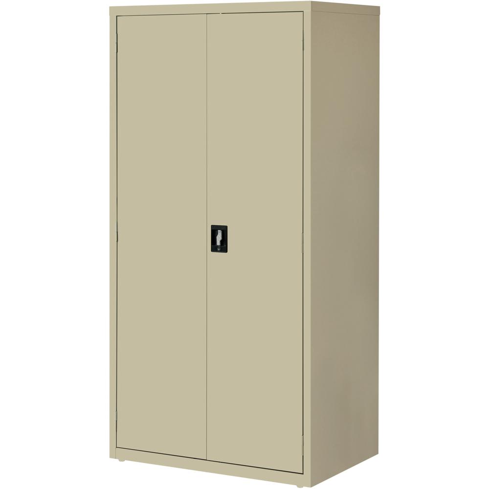Lorell Fortress Series Storage Cabinet - 36" Width x 24" Depth x 72" Height - 5 x Shelf(ves) - Hinged Door(s) - Sturdy, Recessed Locking Handle, Removable Lock, Durable, Storage Space - Putty - Powder. Picture 7
