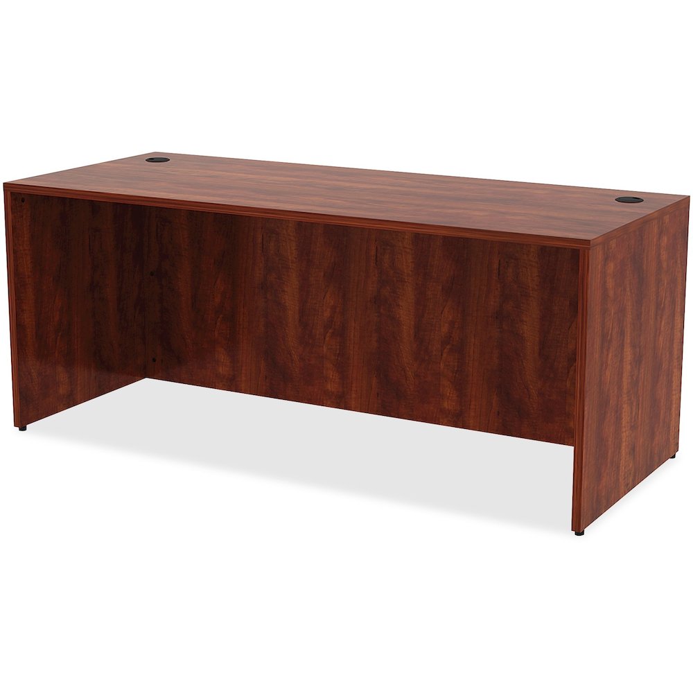 Lorell Essentials Series Rectangular Desk Shell - 29.5" Height x 70.9" Width x 29.5" Depth Desk - Material: Metal - Finish: Cherry Laminate - 1 Each. Picture 6