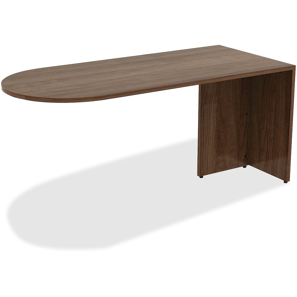 Lorell Essentials Series Peninsula Desk Box 1 of 2 - 29.5" Height x 30" Width x 66" Depth - Reeded Edge - Material: Metal - Finish: Walnut, Laminate - Durable, Heavy Duty, Ball-bearing Suspension - Fo. Picture 7