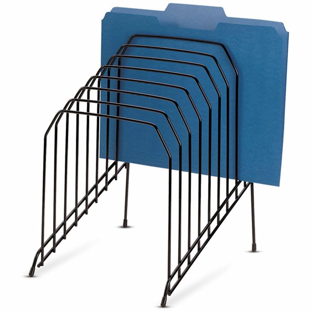 Lorell Wire File Sorter/Holder - 8 Divider(s) - Desktop - Rubber Feet - Powder Coated - Black - Wire - 1 Each. Picture 4