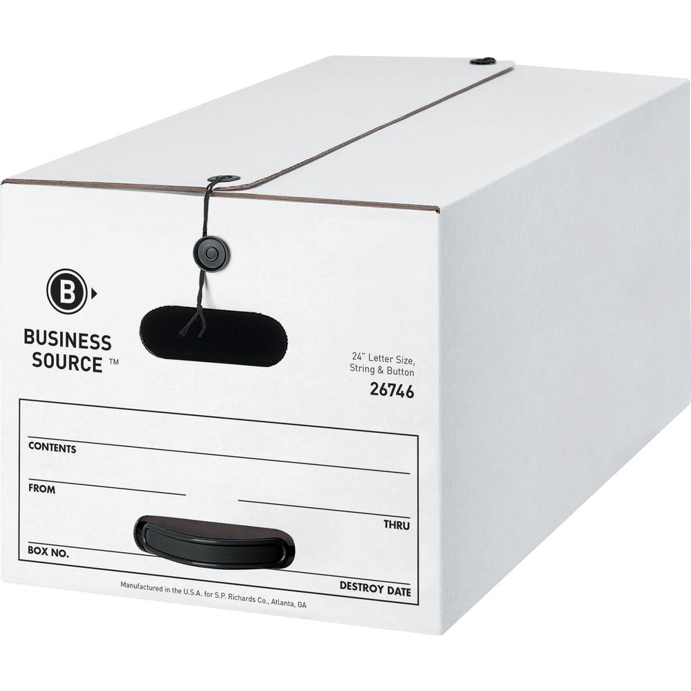 Business Source Medium Duty Letter Size Storage Box - Internal Dimensions: 12" Width x 24" Depth x 10" Height - External Dimensions: 12.3" Width x 24.1" Depth x 10.8" Height - Media Size Supported: Le. Picture 4