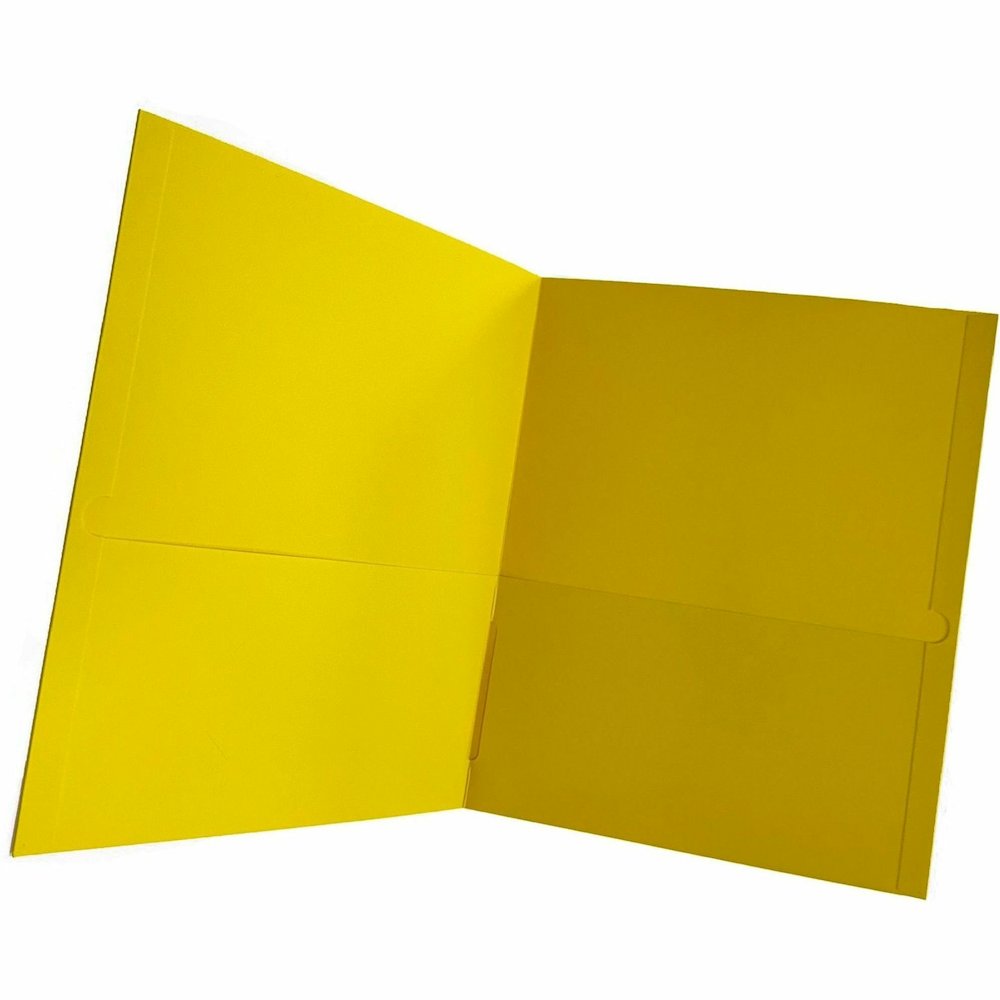 Business Source Letter Portfolio - 8 1/2" x 11" - 125 Sheets Capacity - Inside Front & Back Pocket - Yellow - Card Holder - 1 Box. Picture 5