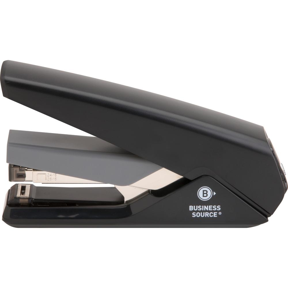 Business Source Full Strip Flat-Clinch Stapler - Staples Upto 30 Sheet of 20lb Paper - Holds Upto 210 Staple - Full Strip - Staple Size: 0.25" - Front Loading - Black - 1 Each. Picture 14