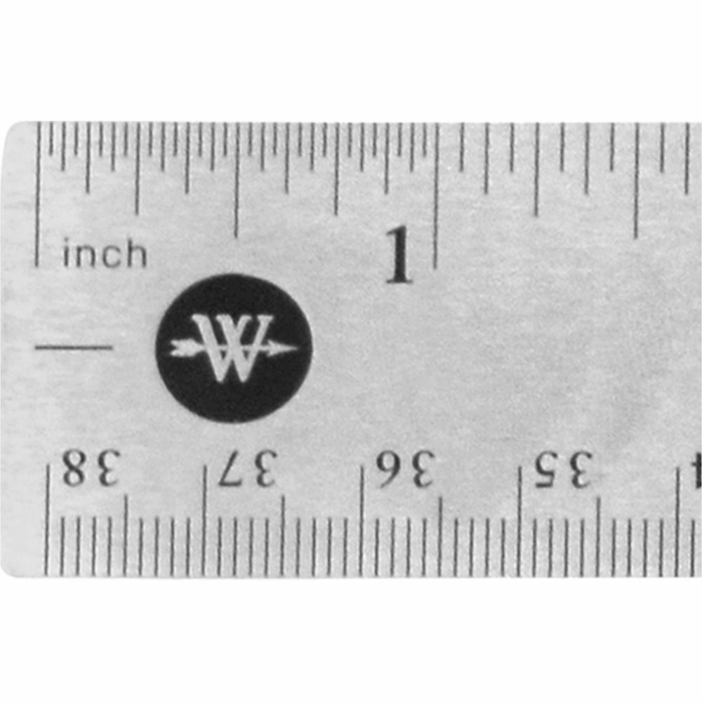 Westcott Stainless Steel Rulers - 15" Length x 1" Width - 1/16, 1/32 Graduations - Metric, Imperial Measuring System - Stainless Steel - Stainless Steel - 12 / Box. Picture 5