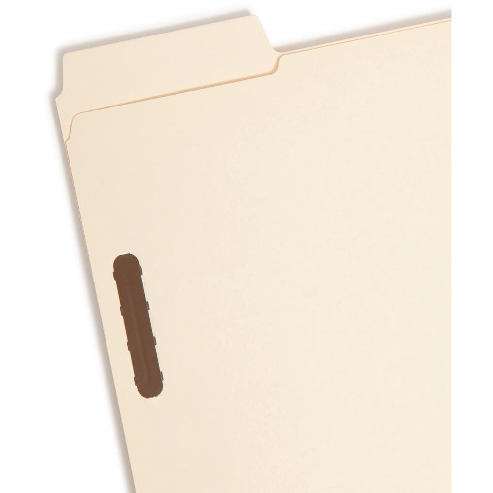 Smead SuperTab 1/3 Tab Cut Letter Recycled Fastener Folder - 8 1/2" x 11" - 2 x Prong K Style Fastener(s) - 2" Fastener Capacity - Top Tab Location - Assorted Position Tab Position - Manila - 10% Recy. Picture 5