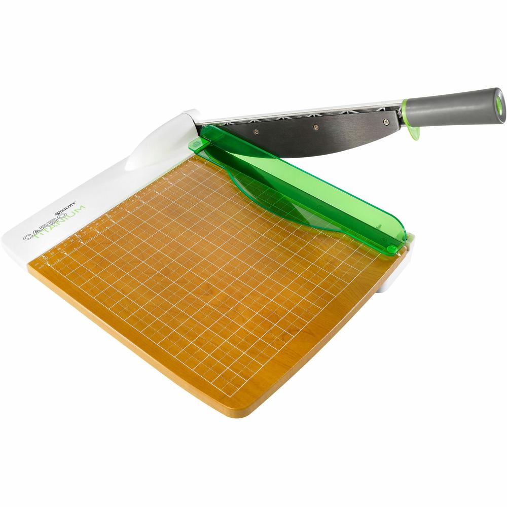 Westcott 12" CarboTitanium Bonded Guillotine Trimmer - 30 Sheet Cutting Capacity - CarboTitanium Blade - 12" Cutting Length - 5.1" Height x 16" Width x 23" Length - Heavy Duty, Ergonomic Handle, Comfo. Picture 3