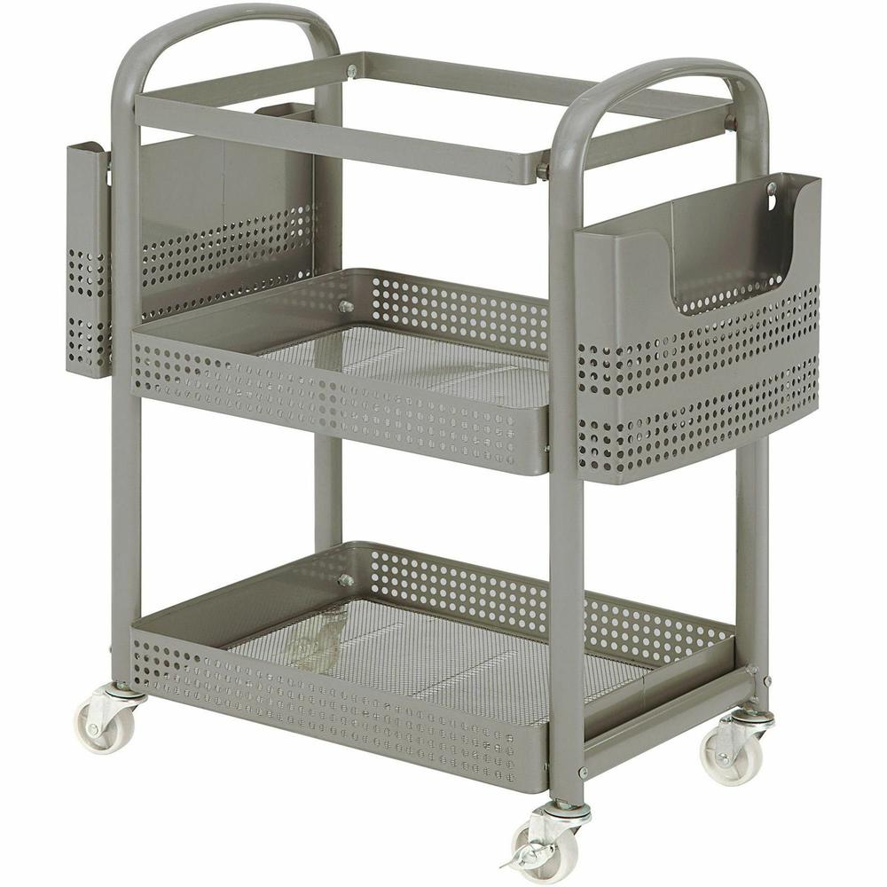 Lorell Mobile File Cart - 12.50" Length x 22.40" Width x 25.25" Height - Metal Frame - Champagne Gold - 1 Each. Picture 7