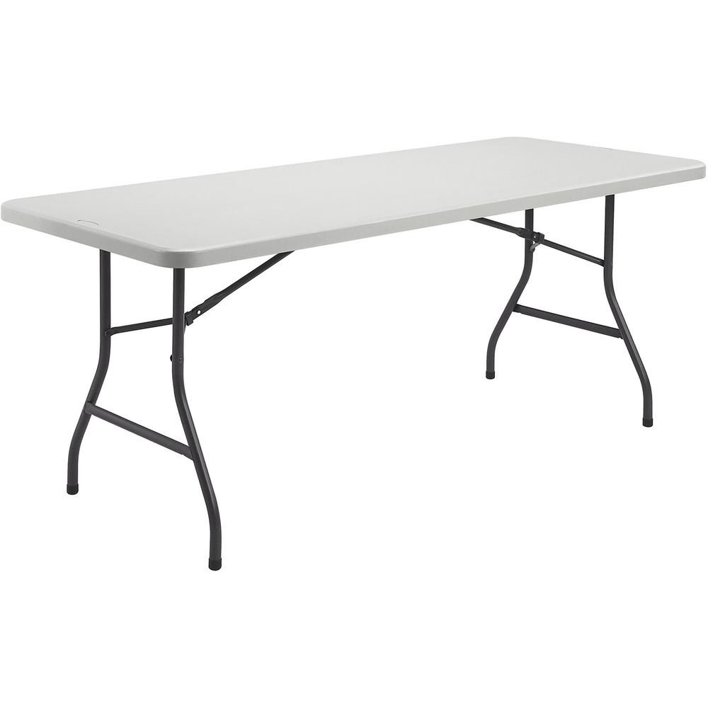Lorell Ultra-Lite Banquet Table - Light Gray Rectangle Top - Dark Gray Base - 600 lb Capacity - 72" Table Top Width x 30" Table Top Depth x 2" Table Top Thickness - 29" Height - Indoor, Outdoor, Banqu. Picture 6