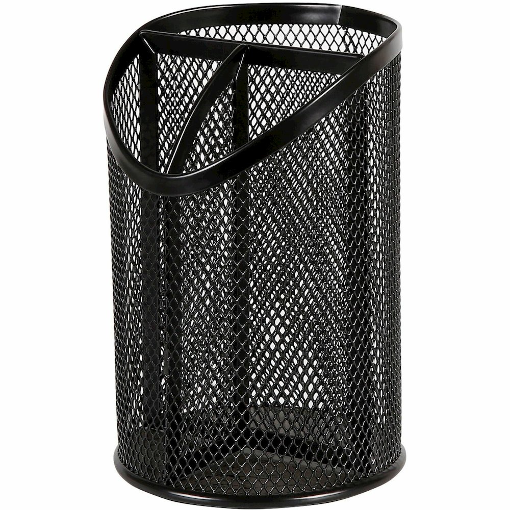 Lorell Mesh Desktop Organizer - 6.10" Height x 4.10" Width x 4.10" Length - Desktop - Durable, Snag Proof - Black - Metal - 1 Each. Picture 6