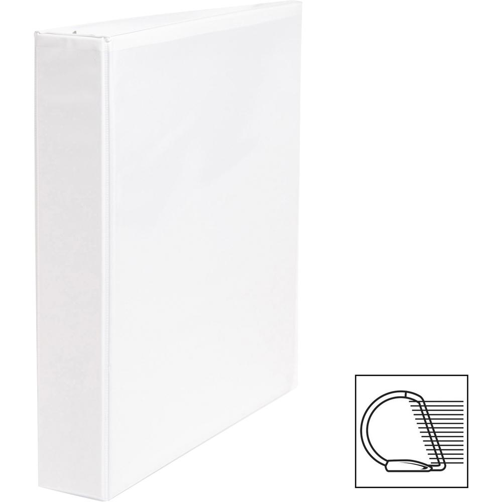 Business Source Basic D-Ring View Binders - 1 1/2" Binder Capacity - Letter - 8 1/2" x 11" Sheet Size - 375 Sheet Capacity - 3 Ring - Fastener: Slant D-Ring - Pocket: Internal - Chipboard, Polypropyle. Picture 7