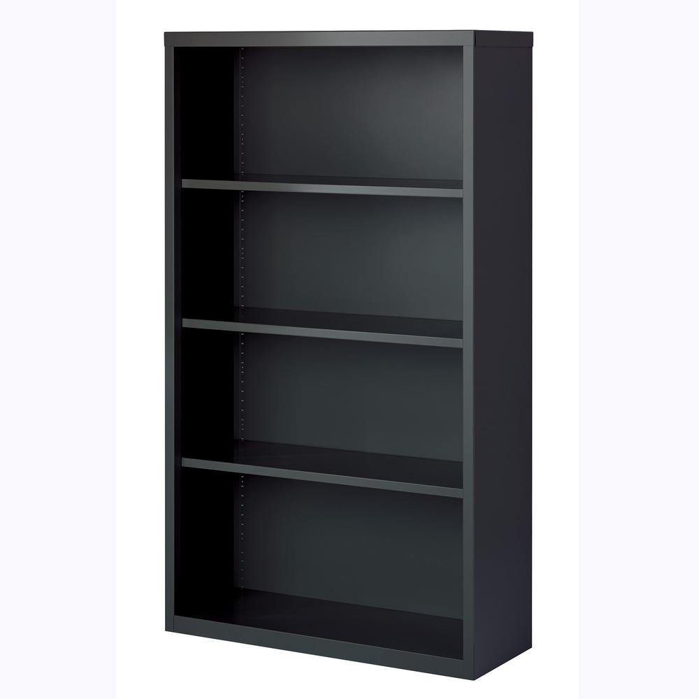Lorell Fortress Series Bookcase - 60" Height x 34.5" Width x 13" Depth - 4 Shelve(s) - Material: Steel - Finish: Charcoal, Powder Coated - Adjustable Shelf, Welded, Durable - 1 Each. Picture 4