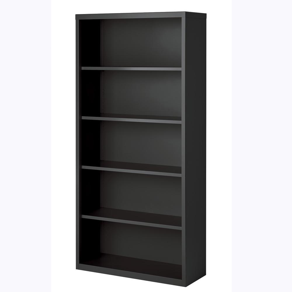 Lorell Fortress Series Bookcase - 72" Height x 34.5" Width x 13" Depth - 5 Shelve(s) - Material: Steel - Finish: Charcoal, Powder Coated - Adjustable Shelf, Welded, Durable - 1 Each. Picture 4