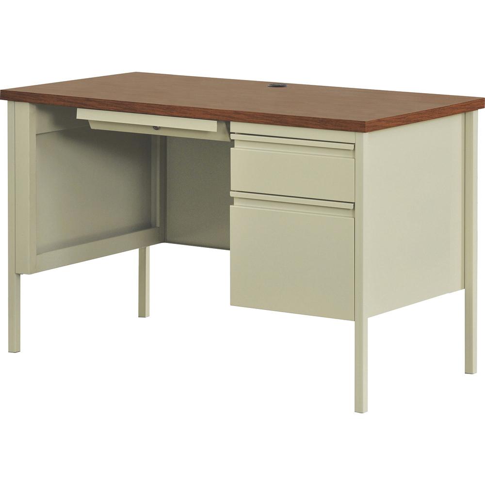 Lorell Fortress Series 45-1/2" Right Single-Pedestal Desk - 29.5" Height x 45.5" Width x 24" Depth, 1.1" Thickness Table Top - Single Pedestal on Right Side - Square Edge - 1 Each. Picture 4