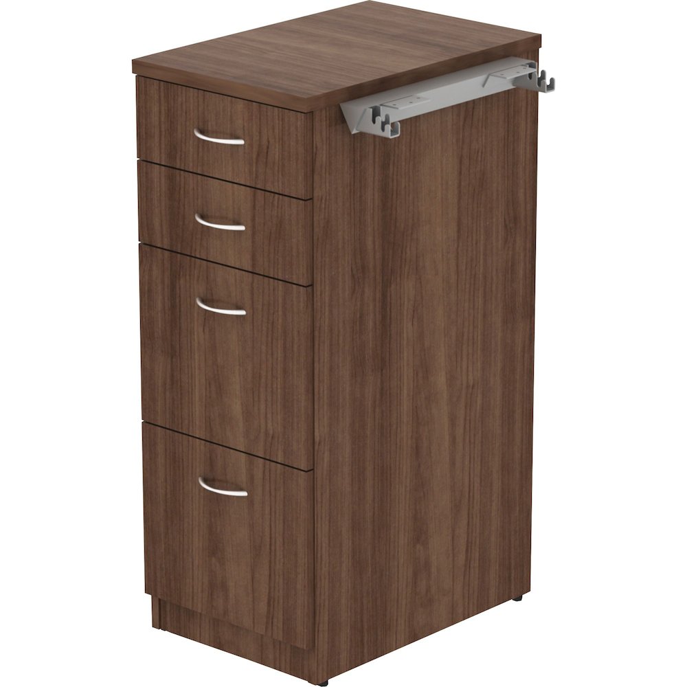 Lorell Relevance Series 4-Drawer File Cabinet - 40.4" Height x 15.5" Width x 23.6" Depth - Total Drawer(s): 4 - Material: Laminate - Finish: Walnut - 1 Each. Picture 6
