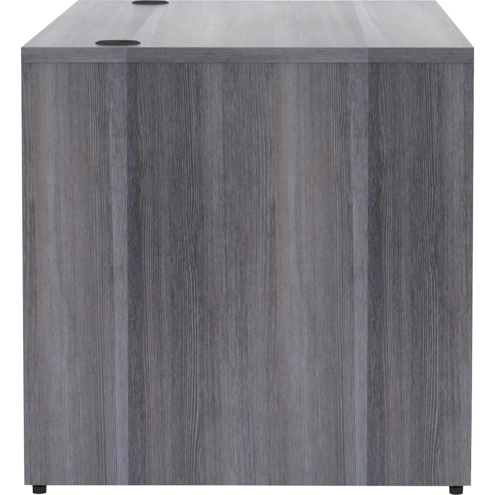 Lorell Essentials Series Rectangular Desk Shell - 29.5" Height x 66" Width x 30" Depth, 1" Thickness Top - Laminate, Weathered Charcoal Table Top - Grommet, Durable, Modesty Panel, Adjustable Floor Gu. Picture 5