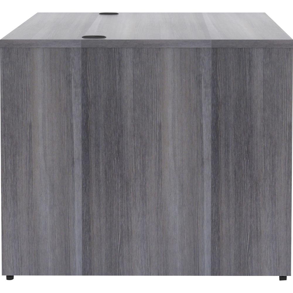 Lorell Essentials Series Rectangular Desk Shell - 29.5" Height x 70.9" Width x 35.4" Depth, 70.9" Width x 35.4" Depth x 1" Thickness Top - Laminate, Weathered Charcoal Table Top - Grommet, Durable, Mo. Picture 3
