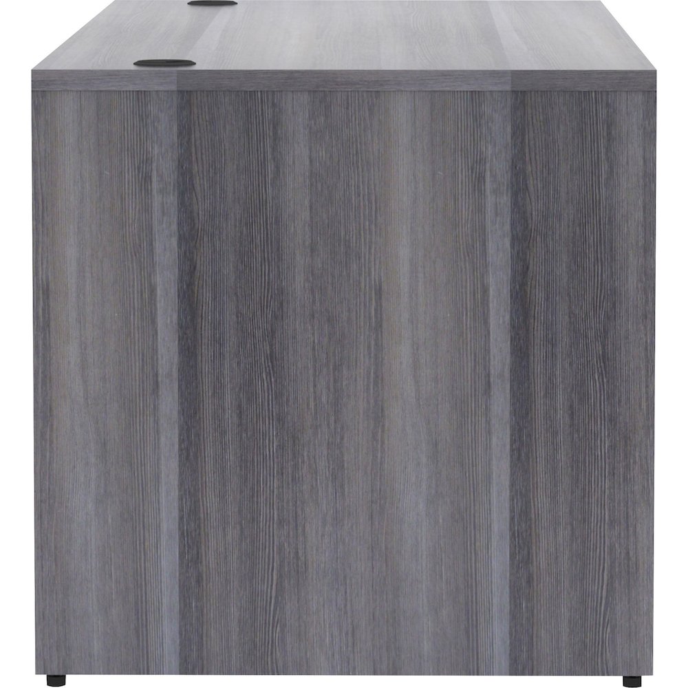Lorell Essentials Series Rectangular Desk Shell - 29.5" Height x 70.9" Width x 29.5" Depth, 70.9" Width x 29.5" Depth x 1" Thickness Top - Laminate, Weathered Charcoal Table Top - Grommet, Modesty Pan. Picture 6