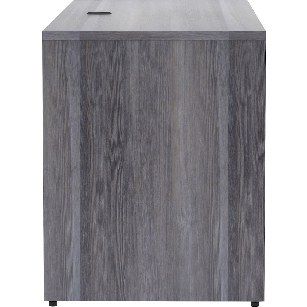 Lorell Essentials Series Credenza Shell - 29.5" Height x 70.9" Width x 23.6" Depth - Laminate, Weathered Charcoal Table Top - Modesty Panel, Grommet, Durable, Adjustable Floor Guide - 1 Each. Picture 5