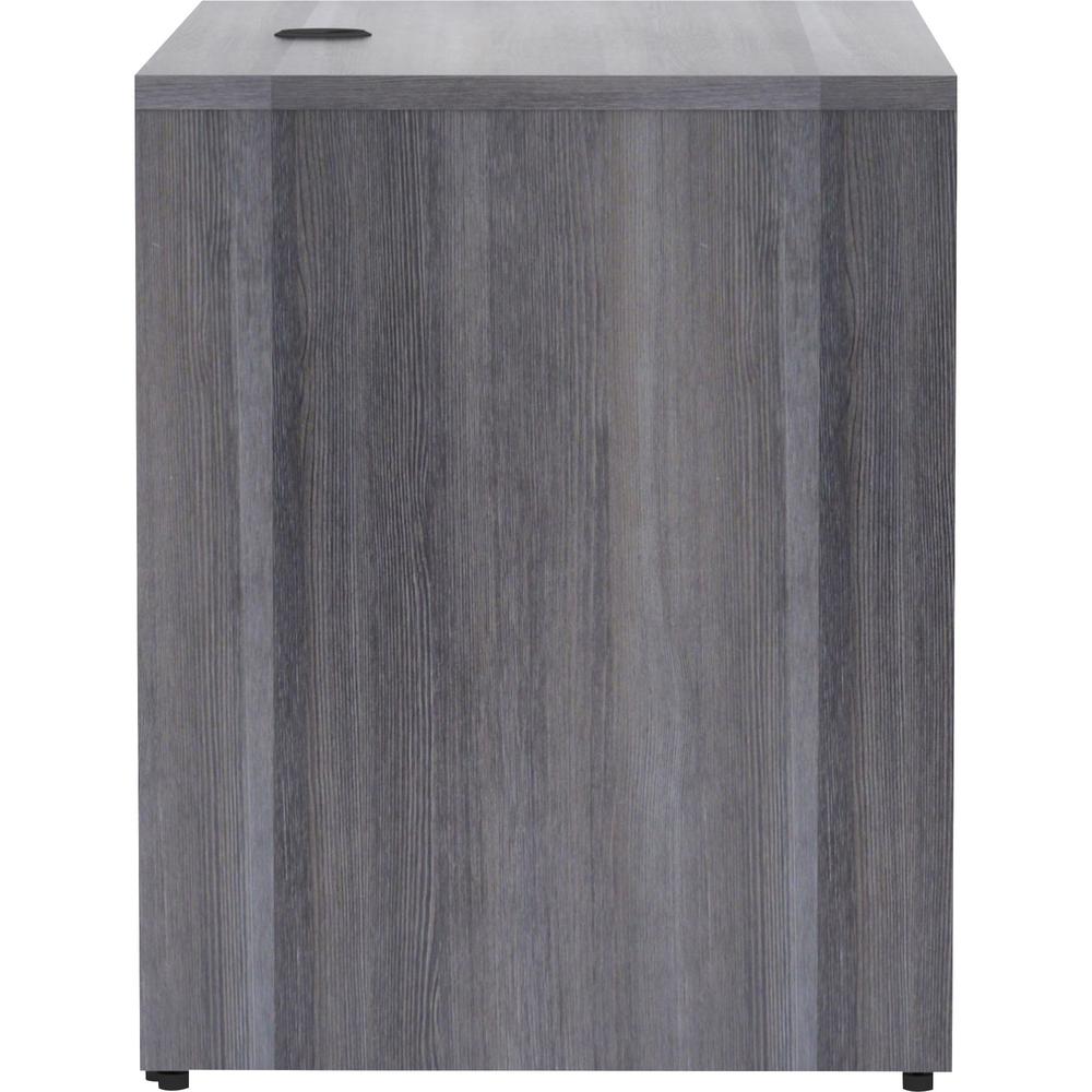 Lorell Essentials Series Return Shell - 29.5" Height x 42" Width x 24" Depth, 1" Thickness Top - Laminate, Weathered Charcoal Table Top - Modesty Panel, Grommet, Durable, Adjustable Floor Guide - 1 Ea. Picture 7