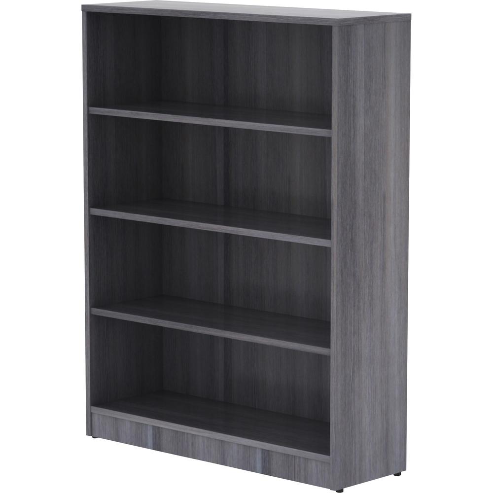 Lorell Laminate Bookcase - 4 Shelf(ves) - 48" Height x 36" Width x 12" Depth - Sturdy, Adjustable Shelf, Square Corner, Adjustable Feet - Weathered Charcoal - Thermally Fused Laminate - 1 Each. Picture 4