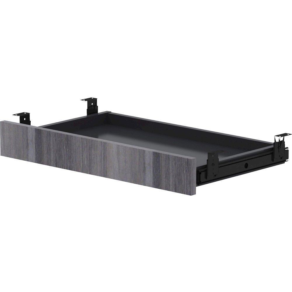 Lorell Universal Center Drawer - 28.4" x 16.7" x 5.1" - Finish: Weathered Charcoal. Picture 3