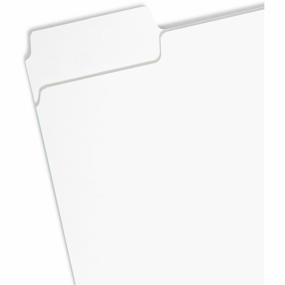 Smead SuperTab 1/3 Tab Cut Letter Recycled Top Tab File Folder - 8 1/2" x 11" - 3/4" Expansion - Assorted Tab Position - 11 pt. - White - Labeling Area, Sturdy, Durable - 10% Recycled - 100 / Box. Picture 5