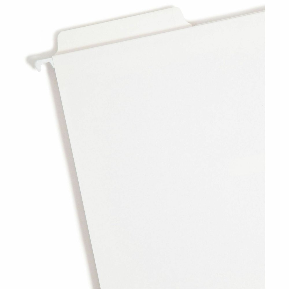 Smead FasTab 1/3 Tab Cut Letter Yes Hanging Folder - 8 1/2" x 11" - Assorted Tab Position - 11 pt. - White - Labeling Area, Write-on Tab, Reinforced Tab, Embossed Tab, Coated Rod Tip - 10% Recycled - . Picture 6