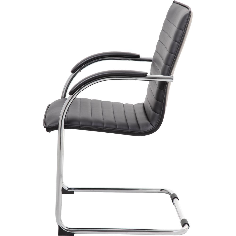 Boss Chrome Frame Vinyl Side Chairs - Black Vinyl Seat - Black Vinyl Back - Chrome Polywood Frame - Mid Back - Cantilever Base - 2 / Pack. Picture 5