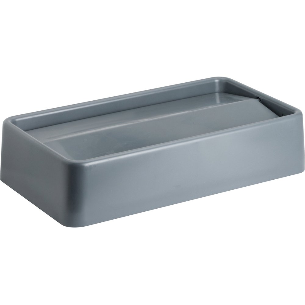 Genuine Joe Space-saving Container Swing Lid - Rectangular - Gray - 4 / Carton. Picture 6
